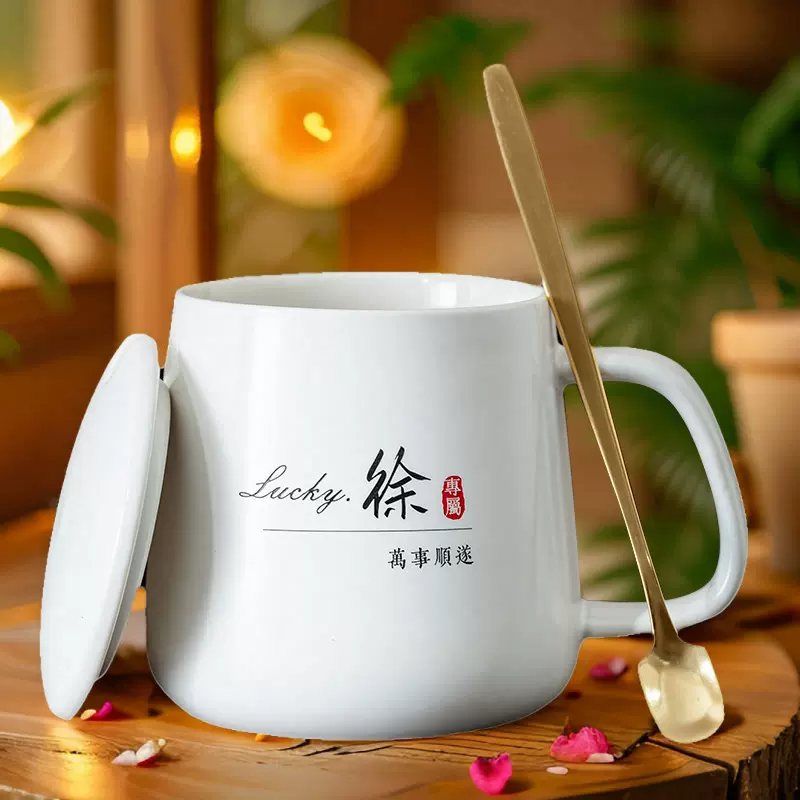 姓氏杯子百家姓徐水杯男马克杯家用陶瓷杯女咖啡杯雕刻定制礼品杯