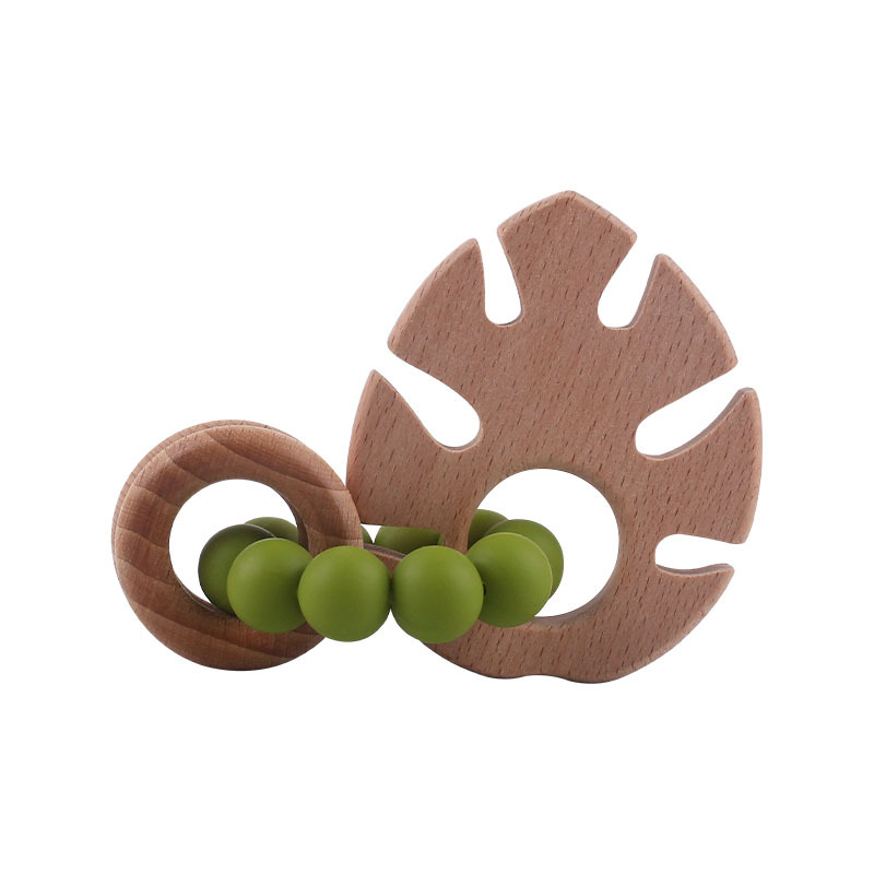 Bebé y bebé suministros niños mordedor pulsera mordedor palo de hoja de haya juguete Amazon Comercio exterior nueva pulsera de silicona