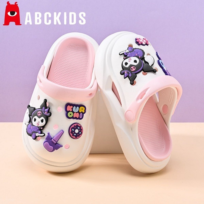 Abckids Labubu 子供用下駄女の子スリッパベビー EVA ソフトソール滑り止めホームアウトドアビーチシューズ|undefined