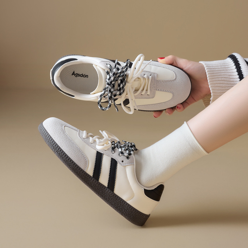 Augusto Lion Dengde zapatos de entrenamiento para mujeres primavera 2025 nuevo tipo plano Gump zapatos blancos retrópatos deportivos casuales