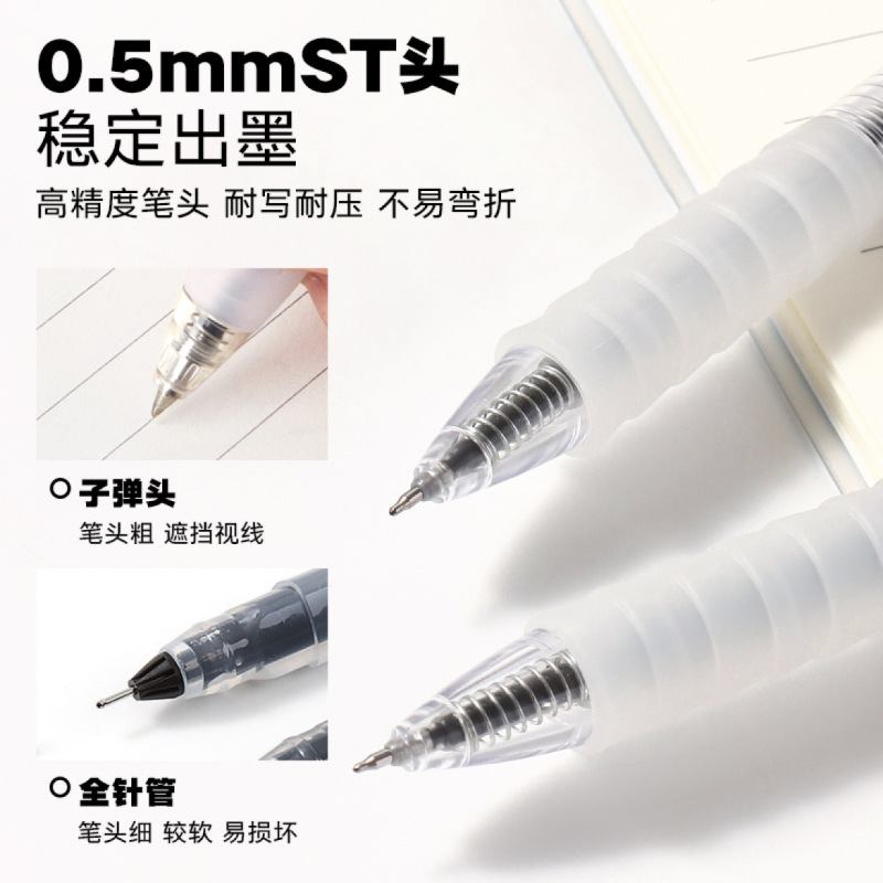 小鱼儿7800舒握刷题笔学生抗疲劳ST头按动中性笔书写软胶黑笔批发|undefined
