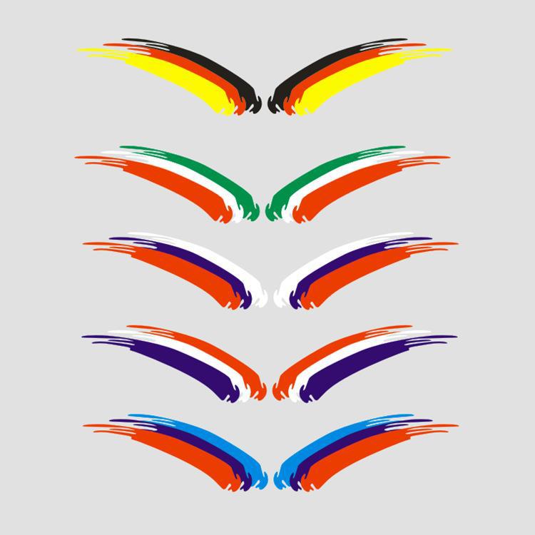Alemania Italia Rusia Francia bandera Pegatinas de casco de la motocicleta calcomanías de carreras de tres colores pegatinas reflectantes