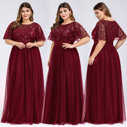 fat women high sequins mesh long dress 9XL high sequins mesh long dress