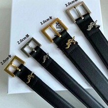 杨树林牛皮腰带女宽Y家字母针扣皮带配牛仔裤西装外套真皮小腰封