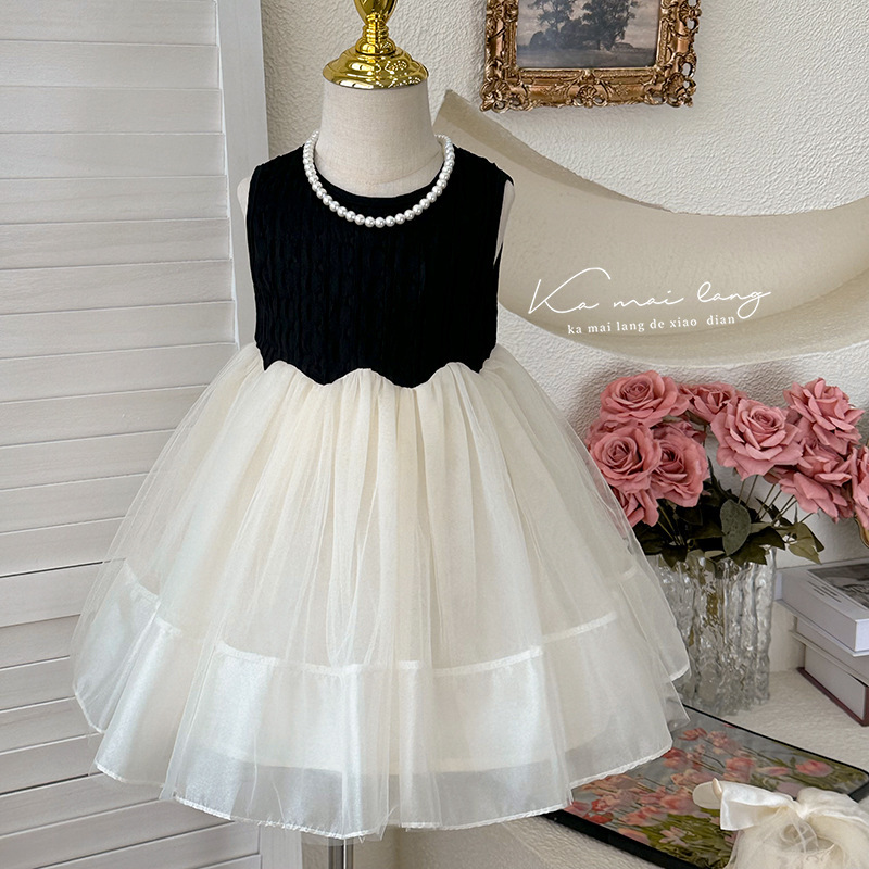 Girls' Dress 2025 Summer New Style Fashionable Girl's Bowknot Tank Top Dress Princess Dress Girls' Dress 2025 Summer New Style Fashionable Girl's Bowknot Tank Top Dress Princess Dress