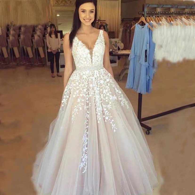 Wedding Dresses Floor Length Sleeveless Bridal DressDe Noiva