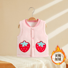 宝宝马夹秋冬外穿婴儿坎肩儿童夹棉加绒加厚马甲女童保暖背心男童