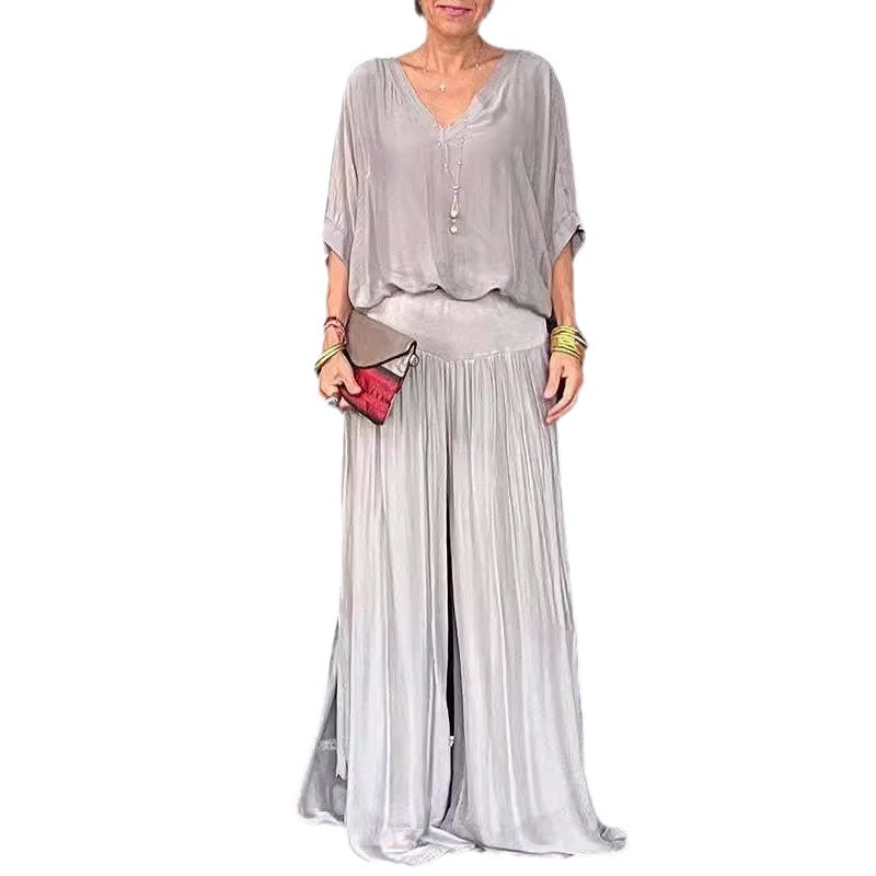 Frauen Kleidung mode heißer verkauf einfarbig chiffon anzug_voghion.com