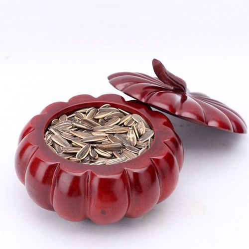 Vietnamese mahogany pumpkin fruit plate, nanmu carved crafts wooden box, wedding candy storage box, pumpkin ornaments