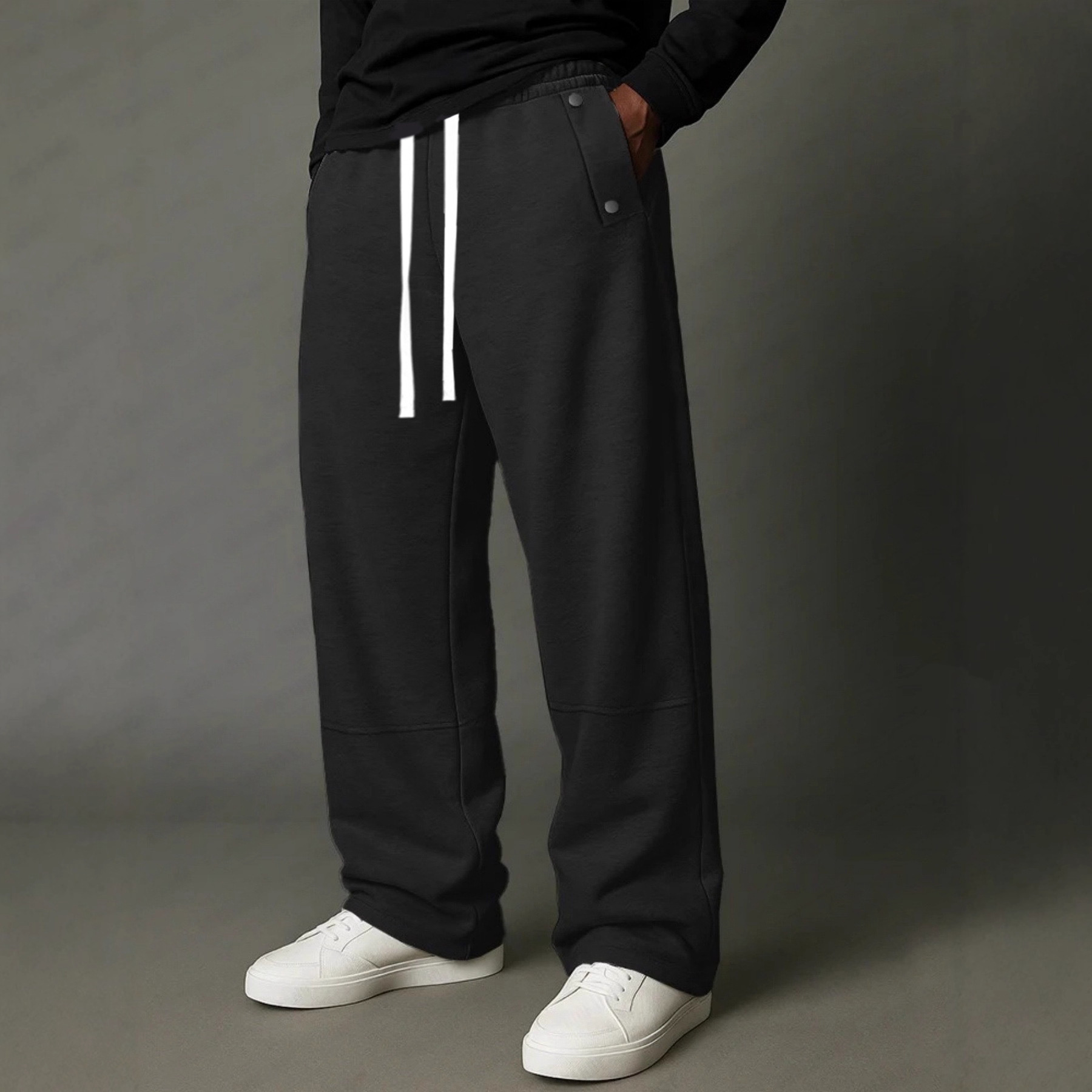 Pantalon de survêtement ample et résistant pour homme, coupe droite, style américain, idéal pour les activités de plein air. Belle tenue._voghion.com