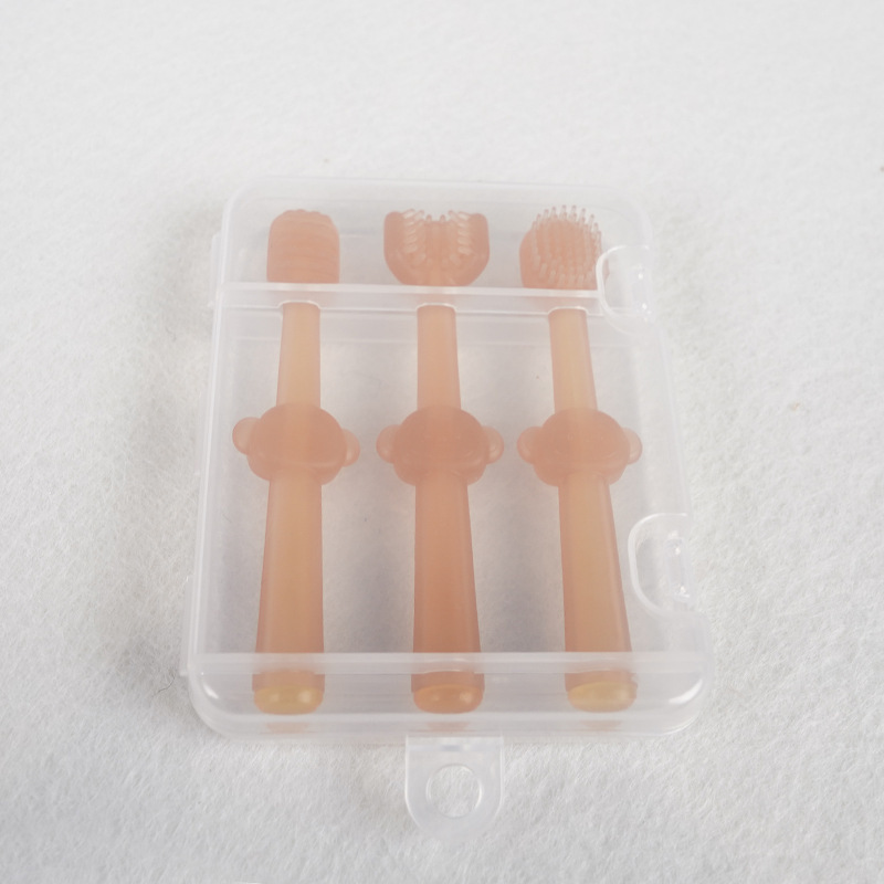 Cepillo de dientes para bebés pezón de silicona bebé recién nacido cepillado 0-1 años de edad revestimiento de lengua combinación de limpieza oral
