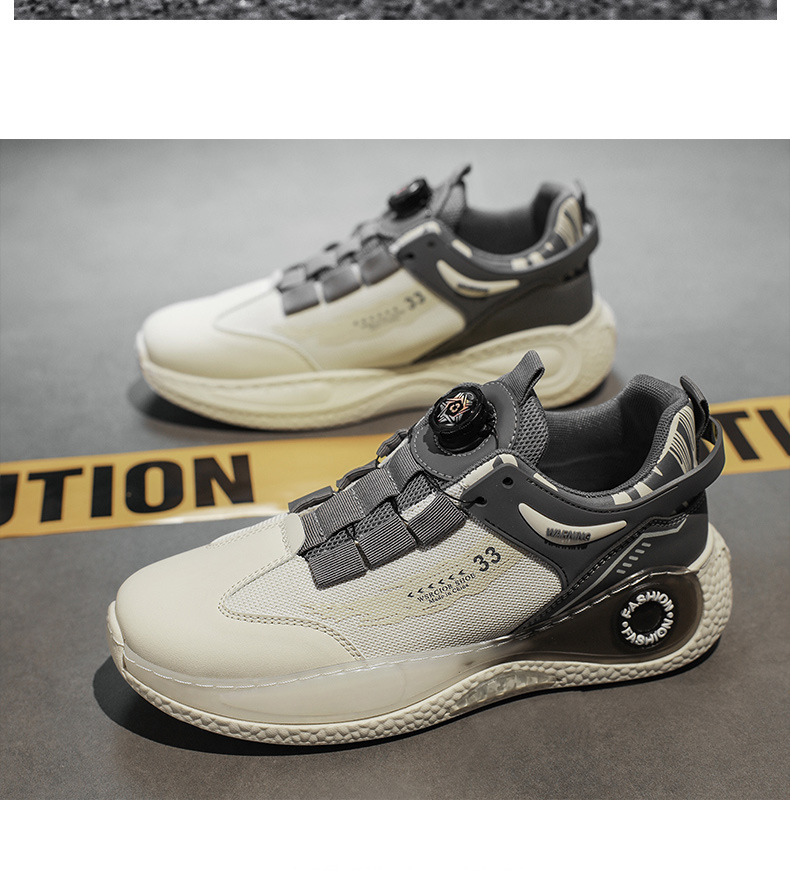 Drehbarer Knopf Herren Sommer Mesh Atmungsaktiv Vielseitig Casual Sport für Teenager Dickbesohlte Running Dad Trendy Schuhe_voghion.com