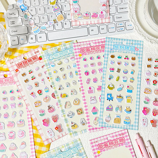 Dessert Shop Series Cartoon Bubble Stickers Three-Dimensional Stickers Mobile Phone Water Cup Decoration Bubble Cotton Stickers Cute