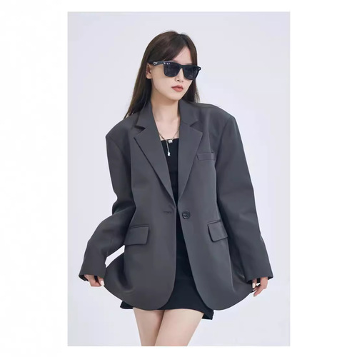 Women's Loose Fit Leisure Suit Jacket 2025 Autumn Stylish Commuting Streetwear Blazer Top