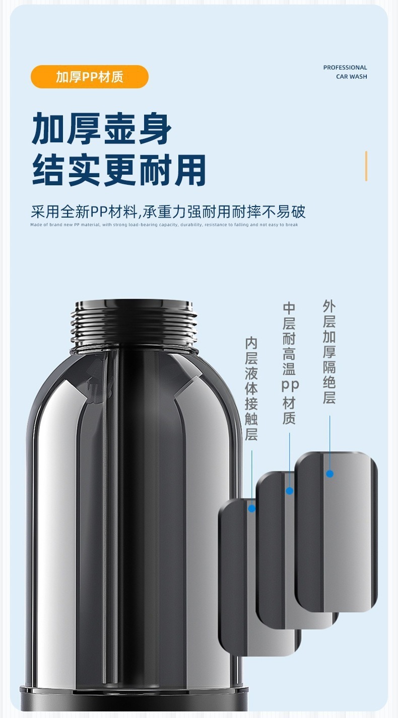 2L Large Bottle of High-Efficiency Car Wash Liquid, Powerful Stain Remover, Car Wax, Stain Removal and Polishing, Car Wash Foam Spray Bottle, Car Wash Spray Bottle