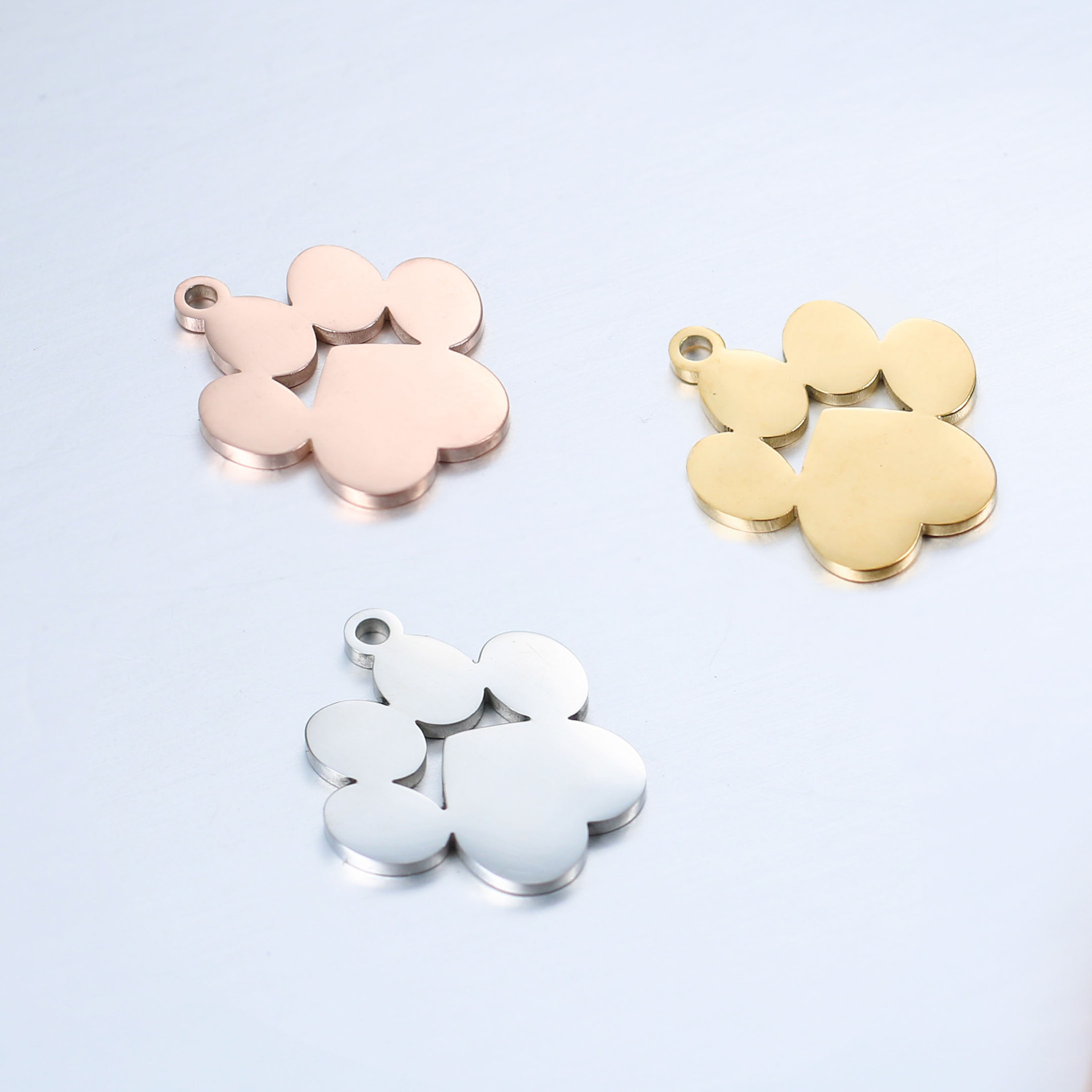 DOOYIO 5 Teile/los Edelstahl Charms Tiere Hund und Katze Klaue Anhänger für DIY Halskette Schmuck Handgemachte Herstellung Liefert – Detail 4