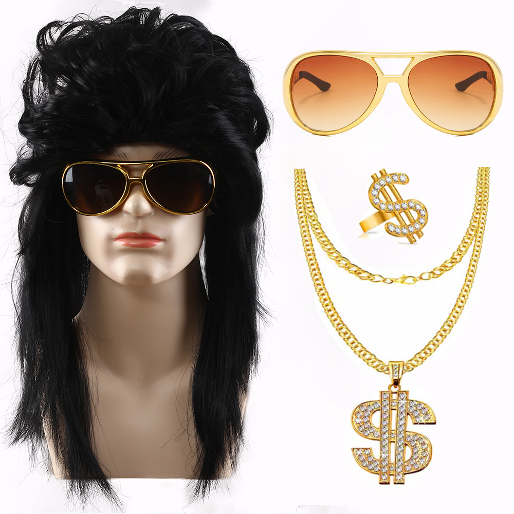 Black Punk Tea Cat Dollar Opening Ring Dollar Necklace