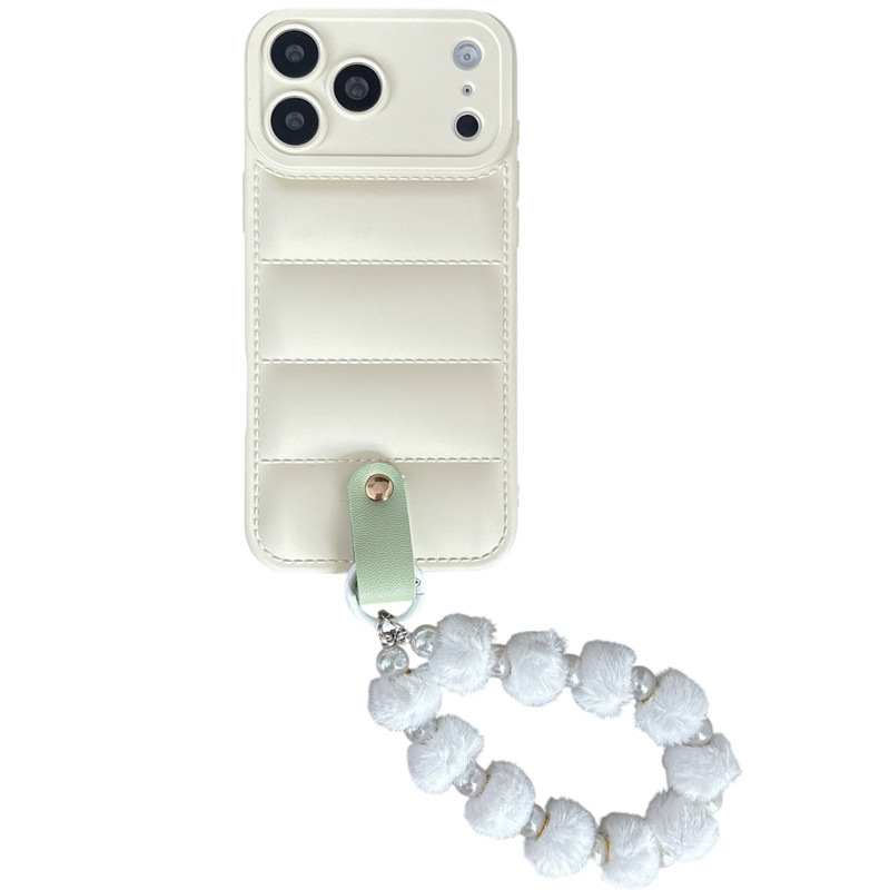 New Down Jacket IPhone 17 Bracelet Phone Case Suitable For 16, 78, 12/15, Lanyard 14, Oil Spray 13/11_voghion.com