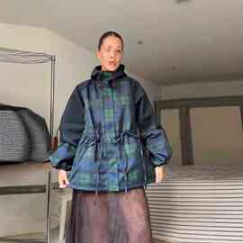 春秋季亚马逊外贸跨境速卖通立领抽绳收腰短款夹克冲锋衣外套