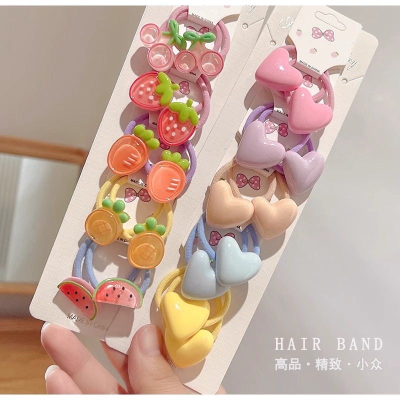 Wine Red Children's Hair Ties That Don'T Damage Hair, Girls' Hair Bands, Baby Hair Ties, Small Rubber Bands, Cute Cartoon Hair Ropes, Girls' Hair Accessories
