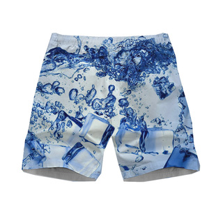 Summer Men and Women's Casual Ventilated Breathable Quick-drying 3D Printed Hawaiian Style Casual Beach Shorts