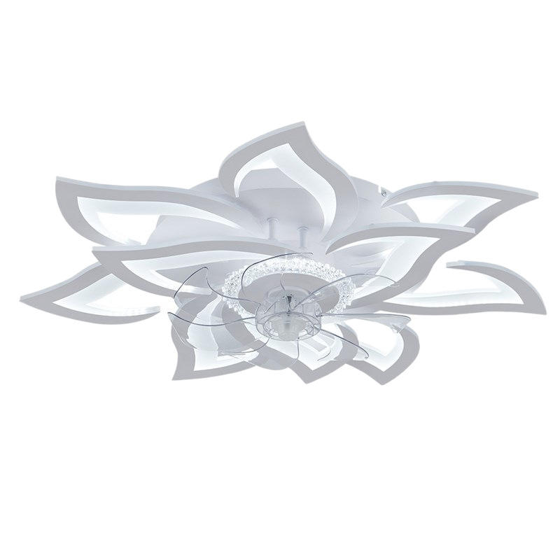 Transfronterizos dedicados a la lámpara de ventilador de techo de estilo petal moderno sala de estar dormitorio temperatura de color ajustable fábrica directa