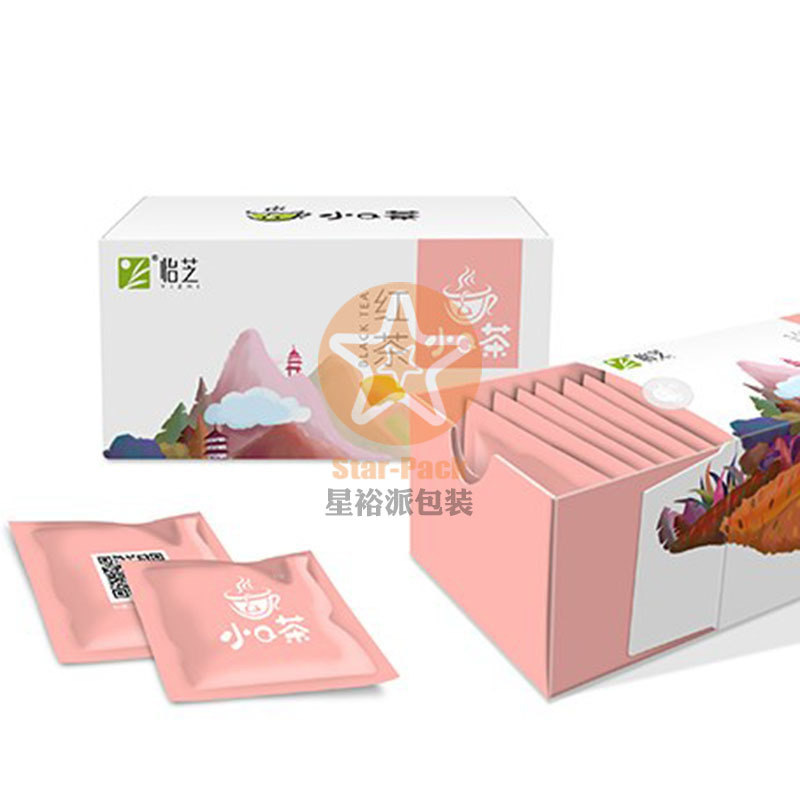 三边封彩印茶叶独立小泡袋礼品袋 精美防潮花草茶叶牛皮纸铝箔袋