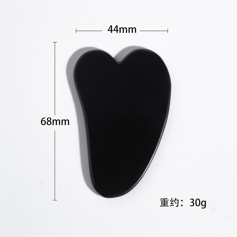 翡翠ローラーセット 刮痧フェイシャルマッサージャー 黒翡翠ローラー フェイスマッサージスティック 両頭美容刮痧プレート|undefined