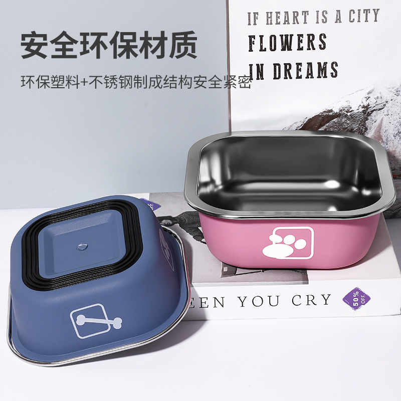 Cuenco de perro de acero inoxidable tazón de fuente de perro antidetonante tazón de comida para perros extra grande tazón de arroz para perros grandes perro mediano alimentador para mascotas