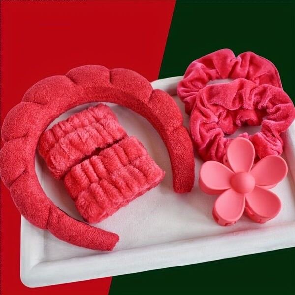 sponge headband with pigtail for face washing