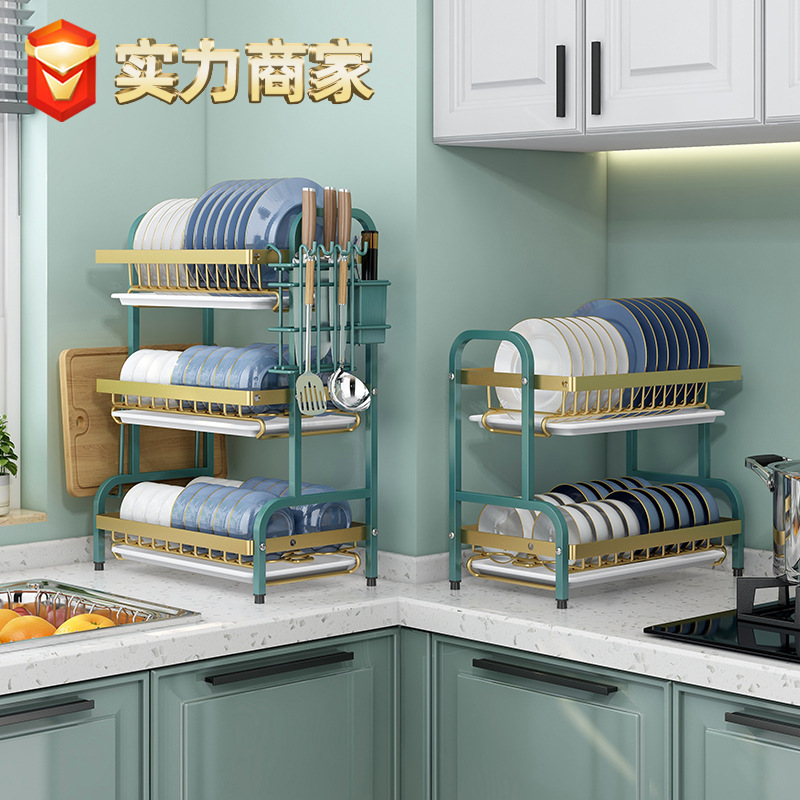 Fábrica al por mayor nuevo estante para platos de cocina para el hogar práctico estante para platos de drenaje estante para platos engrosados estante para platos