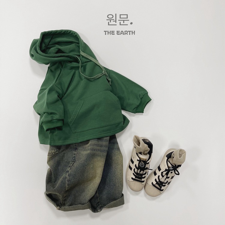 Korean clothing children's versatile autumn new item for boys and girls solid color plug-in pocket casual hooded long_voghion.com