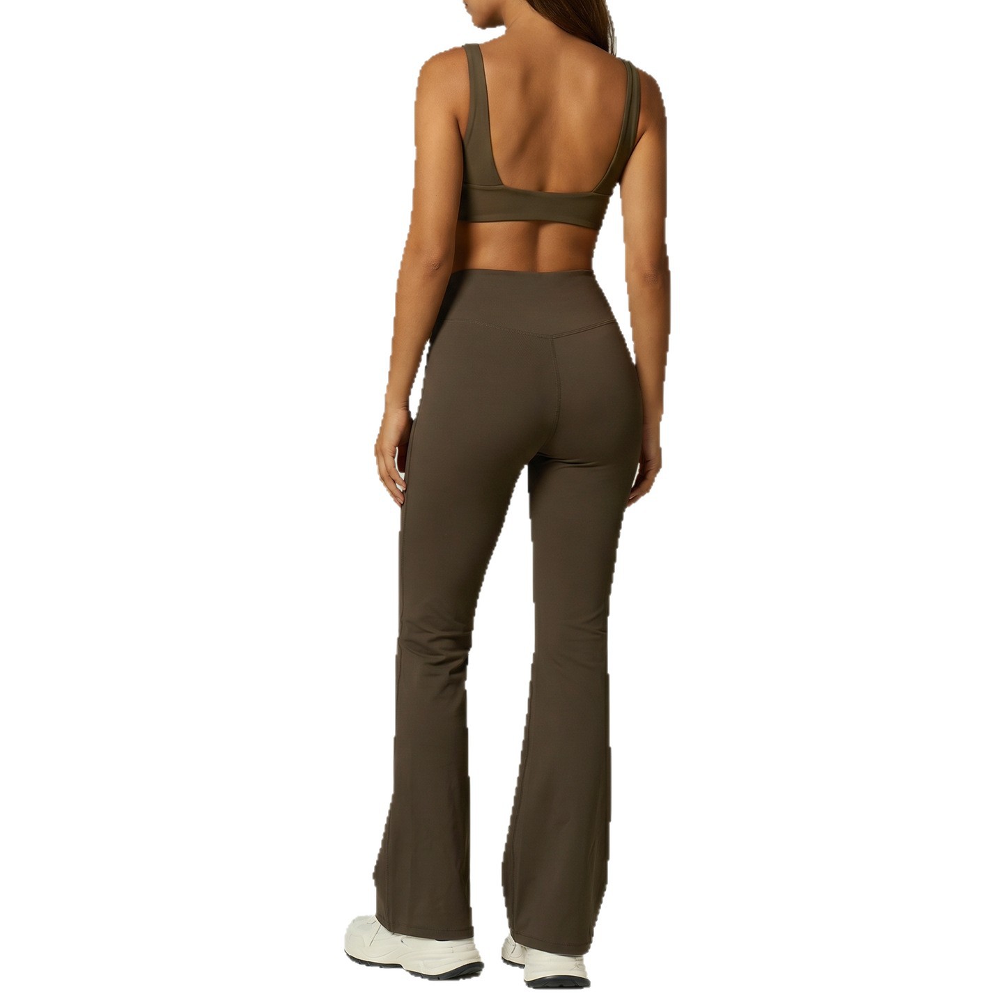 Ropa interior deportiva para exteriores, ropa de yoga, pantalones de pierna ancha, camiseta sin mangas con almohadillas para el pecho, sujetador deportivo, pantalones largos acampanados, conjunto de yoga. image 6