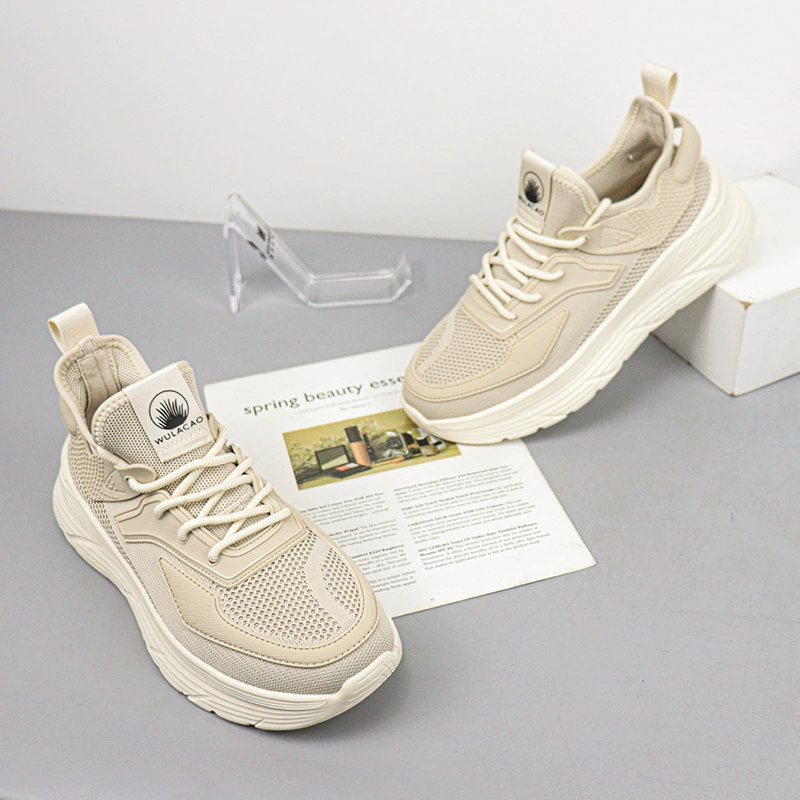 7081688 Fashion Solid Color Lace Up Breathable Fly Knitted Shoes 2024 Summer New Casual Shoes Men's Shoes Wholesale