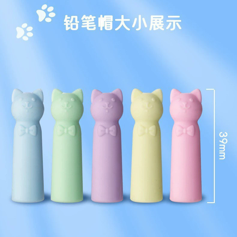 Capuchón de Goma para Lápiz con Forma de Garra de Gato Goma protector de punta para papelería escolar