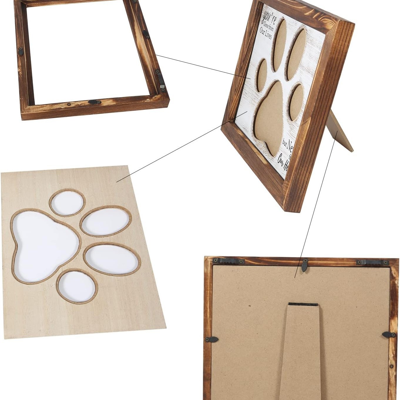 Registro de crecimiento de mascotas de madera marco de fotos conmemorativo decoración cachorro creativo conmemorativo marco de fotos bricolaje Decoración