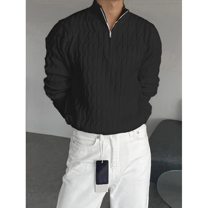 2026 Autumn and Winter Cross-Border Export New Pullover Knitwear Viscose Fiber Woven Pure Color Regular Fit