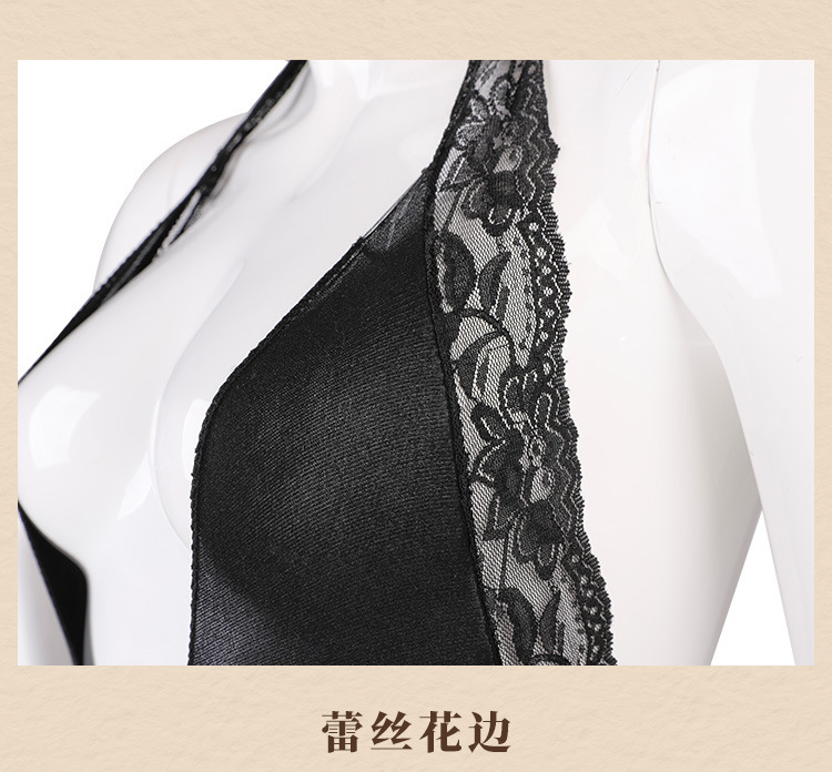 Feimu 7517 Lace Halter Neck Backless Crotchless Bodystocking in Black — detail image 17