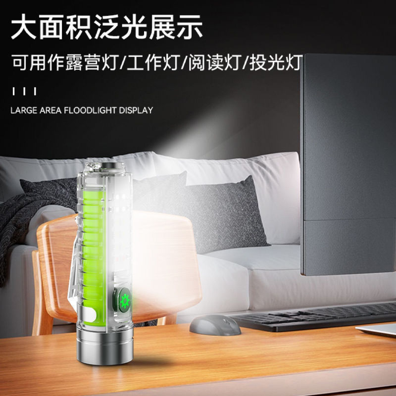 ホワイトレーザーブライト懐中電灯TyPE-C多機能赤と青の点滅蛍光ミニ520A懐中電灯紛失防止|undefined