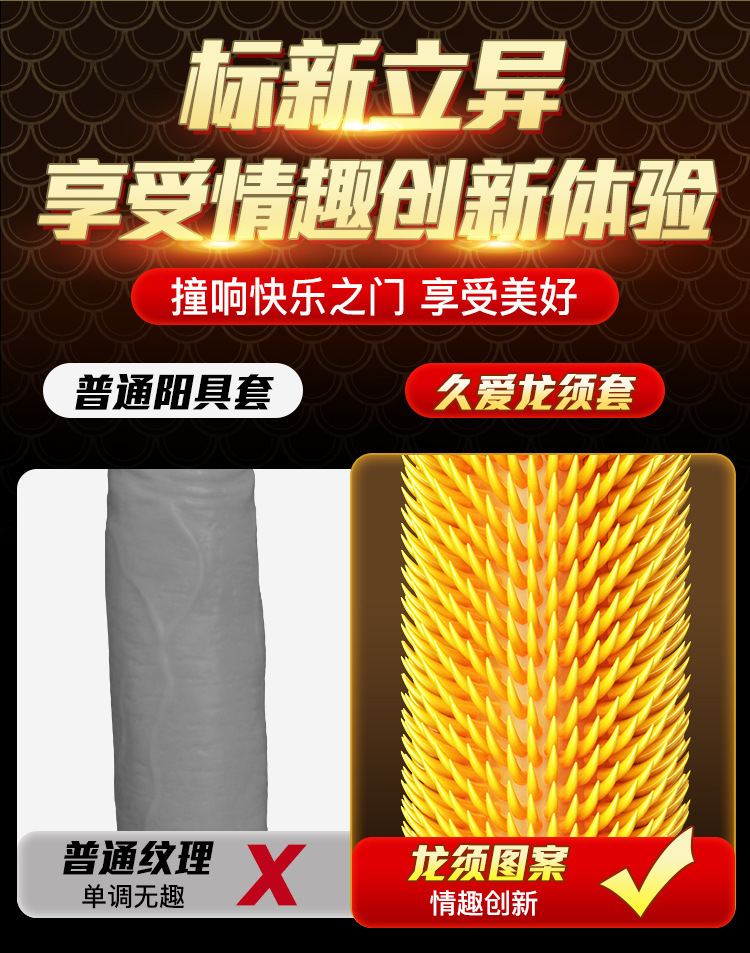 Jiuai Hollow Wearable Penis Sleeve, Thick Liquid Silicone Extender, Dragon Texture, Skin Tone — detail image 22