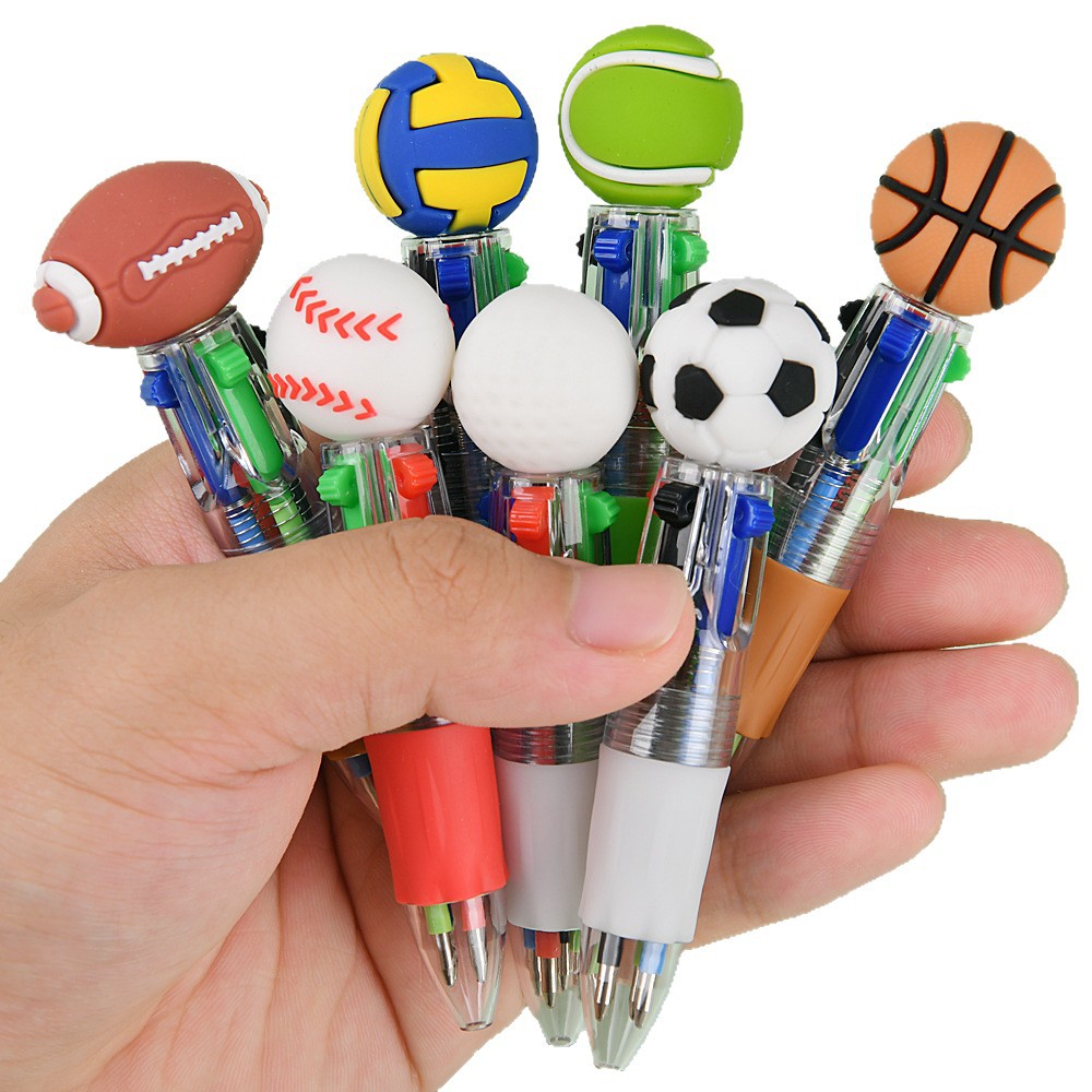 Transfronterizos para lindos bolígrafos de fútbol, baloncesto, rugby, dibujos animados multicolores mini bolígrafos cortos