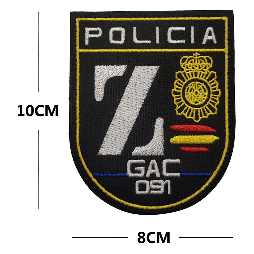 Bordado de suministro de comercio electrónico transfronterizo brazalete español España etiqueta de tela parche bordado sello moral de velcro
