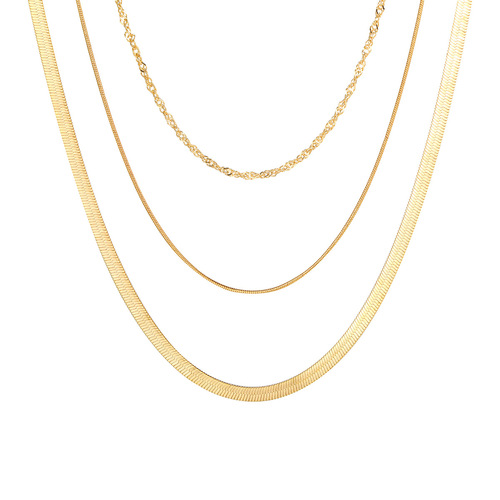 Shein Double Layer Snake Bone Necklace for Women, European and American High-End, Light Luxury, Unique Retro Snake Bone Necklace