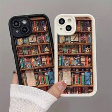 跨境热销复古书架17手机壳适用于苹果16高级感iPhone15pro保护套
