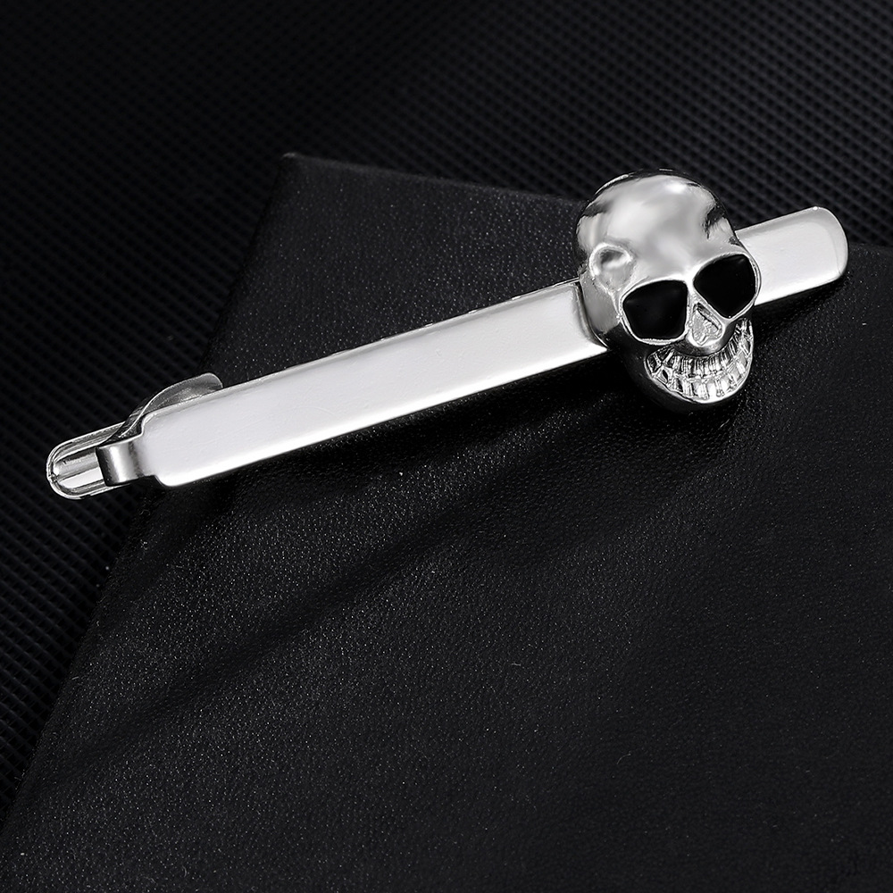 trend skull alloy tie clip creative high end suit shirt versatile accessories manufacturers new products in stock_voghion.com