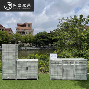 Xuting Indoor Outdoor Door Rattan Storage Cabinet Outdoor Modern Simple Storage Cabinet Double Door Cabinet