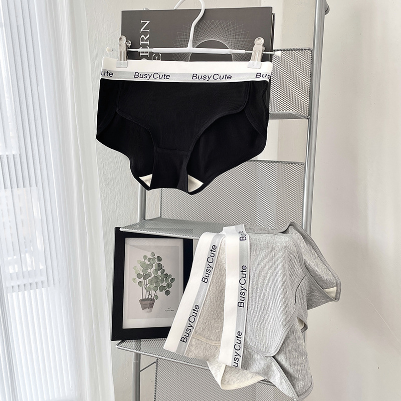 Gran marca ins estilo fuerte empuje 8126 negro blanco gris ajustable alta hendidura chica Mediados de cintura cadera ropa interior Calzoncillos algodón