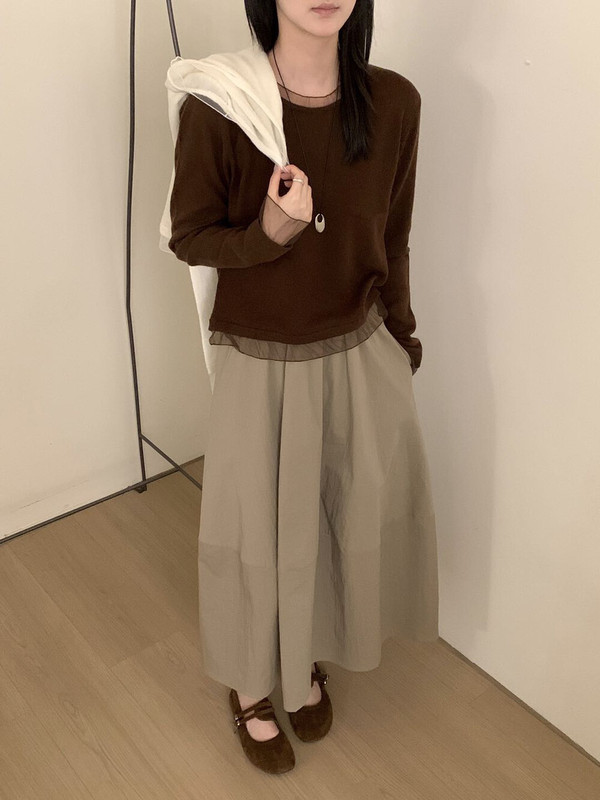 25秋冬季女款羊毛衫韩系高级感百搭圆领蕾丝边100羊毛针织衫毛衣|undefined