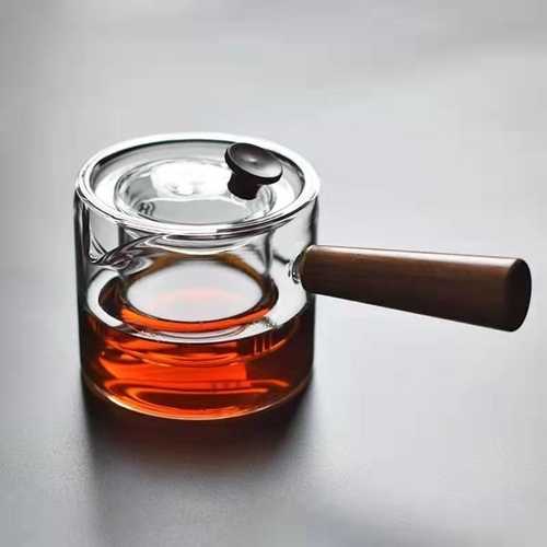 Heat-resistant borosilicate glass teapot with side handle, health pot, tea brewing set, flower tea pot, tea set, tea brewing tool