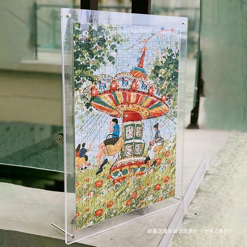 Acrylic Table Puzzle Photo Frame Framed High Transparent Home Display Three-Layer Dust-Proof Sheet Wall Hanging Frame
